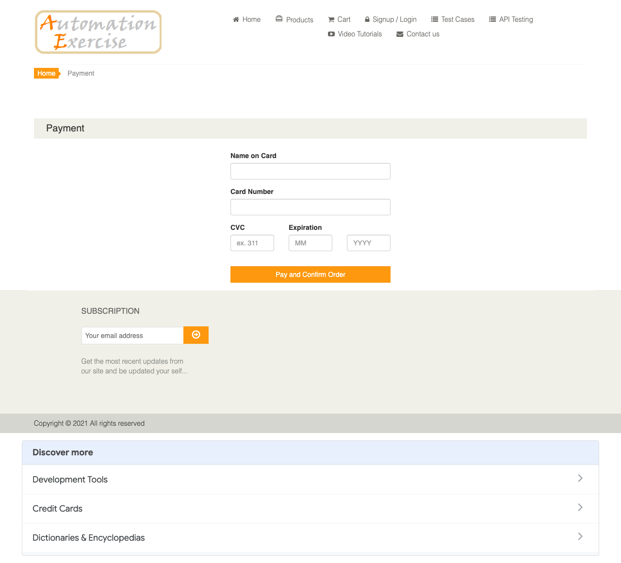 未登入直接輸入 /payment 網址，頁面正常顯示 Payment 與 Name on Card